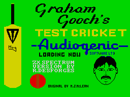 Graham Gooch's Test Cricket (ZX Spectrum) screenshot: Loading screen.