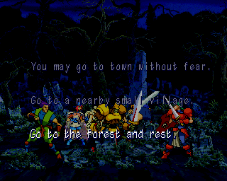 Guardian Heroes (SEGA Saturn) screenshot: Depending on the choices made, different stages will be played.