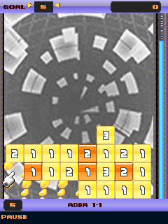 Rubik's Numbolution (J2ME) screenshot: Blocks being removed