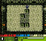 Warriors of Might and Magic (Game Boy Color) screenshot: You should move this boulders in place to open the doors...