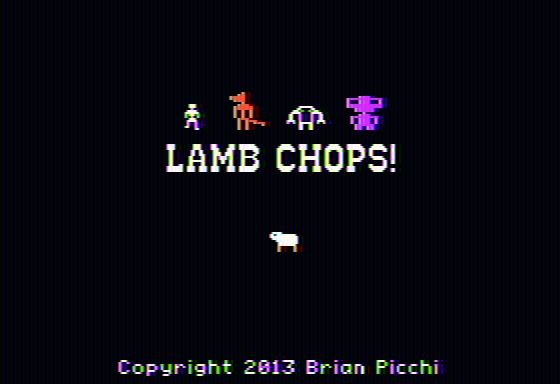 Lamb Chops! (Apple II) screenshot: Title screen