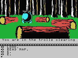 The Hobbit (MSX) screenshot: Trolls clearing