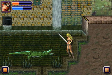 Axa (J2ME) screenshot: Alligators await AXA in the sewers.