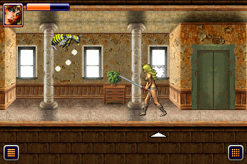Axa (J2ME) screenshot: Walking the corridors of the mutant head quarters.