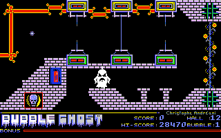 Bubble Ghost (Apple IIgs) screenshot: Not exactly looking happy.