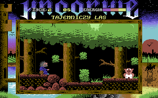 Knoorkie (Commodore 64) screenshot: Secret part of the forest