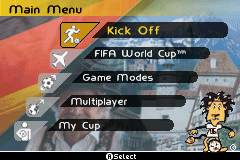 FIFA World Cup: Germany 2006 (Game Boy Advance) screenshot: Main Menu