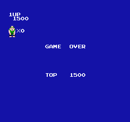 Ikki (NES) screenshot: Game over