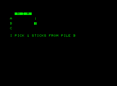 Nim (Commodore PET/CBM) screenshot: I have him now!