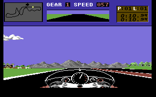 The Cycles: International Grand Prix Racing (Commodore 64) screenshot: Doing the qualification lap