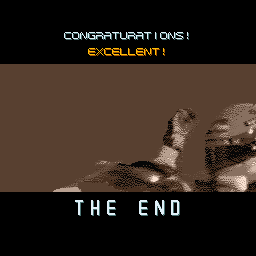 Overtake (Sharp X68000) screenshot: In the end there is Excellent "Congraturations"