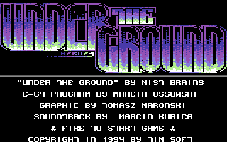 Under the Ground (Commodore 64) screenshot: Title screen