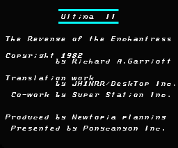 Screenshot of Ultima II: The Revenge of the Enchantress... (MSX, 1982 ...