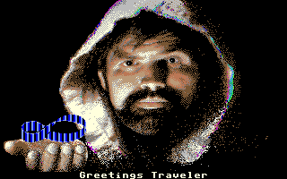 Moebius: The Orb of Celestial Harmony (Amiga) screenshot: Greetings from Moebius