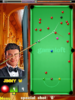 Jimmy White Snooker Legend (J2ME) screenshot: Aiming