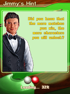 Jimmy White Snooker Legend (J2ME) screenshot: Jimmy's hint