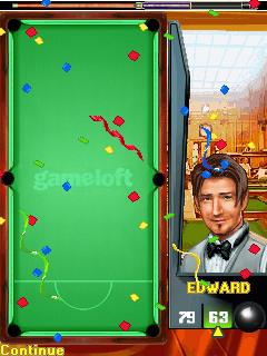 Jimmy White Snooker Legend (J2ME) screenshot: Plenty of confetti when winning