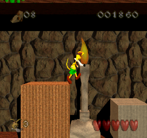 Cheesy (PlayStation) screenshot: On the edge.