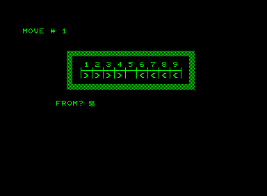 Pegboard (Commodore PET/CBM) screenshot: Starting position