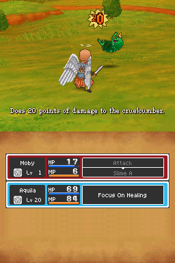 Dragon Quest IX: Sentinels of the Starry Skies (Nintendo DS) screenshot: You don't mess with Aquila.