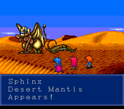 Startling Odyssey II: Maryū Sensō (TurboGrafx CD) screenshot: Battle in a desert. Again, pretty nice backgrounds