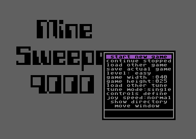 Mine Sweeper 9000 (Commodore 64) screenshot: Title screen