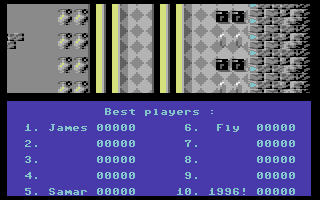 James Fly (Commodore 64) screenshot: Score table