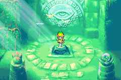 The Legend of Zelda: A Link to the Past/Four Swords (Game Boy Advance) screenshot: I have to take this sword (because that's the only thing I can use as a weapon!) (intro)