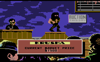 Sgt Slaughter's Mat Wars (Commodore 64) screenshot: Wrestler auction