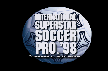 International Superstar Soccer Pro '98 (PlayStation) screenshot: International Superstar Soccer Pro '98 title screen.
