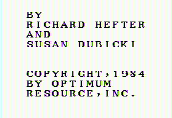 Stickybear: Math (Apple II) screenshot: Copyright and second title screen