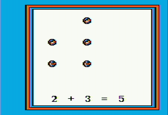 Stickybear: Math (Apple II) screenshot: Answering some math questions