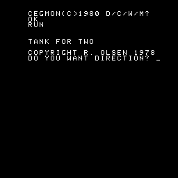 Tank for Two (Ohio Scientific) screenshot: Title screen