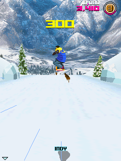Avalanche Snowboarding (J2ME) screenshot: Doing an indy