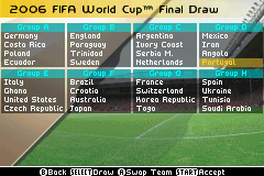 FIFA World Cup: Germany 2006 (Game Boy Advance) screenshot: 2006 FIFA World Cup Final Draw
