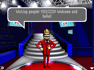 Buzz! The Mobile Quiz (J2ME) screenshot: Being welcomed by the presenter