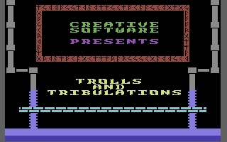Trolls and Tribulations (Commodore 64) screenshot: Title screen
