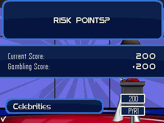 Buzz! The Mobile Quiz (J2ME) screenshot: The player can risk his points when sure about the subject