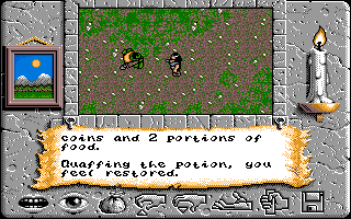 Times of Lore (Amiga) screenshot: Battling a green monster