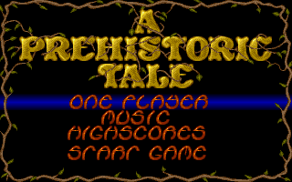 A Prehistoric Tale (Amiga) screenshot: Main menu