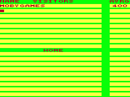 Color Baseball (TRS-80 CoCo) screenshot: Name and batting average can be entered for each player