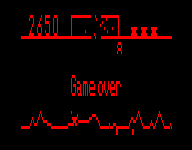 Defender (Adventure Vision) screenshot: Game over