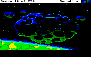 Space Quest II: Chapter II - Vohaul's Revenge (Amiga) screenshot: Vohaul's asteroid base.