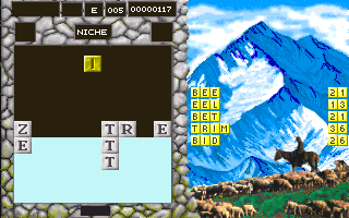 Wordtris (DOS) screenshot: Enter Level 2 - Demo version