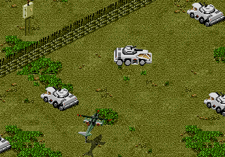 Urban Strike (Genesis) screenshot: Mexico - Take out the enemy vehicles.
