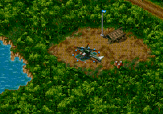 Urban Strike (Genesis) screenshot: Landing zone.