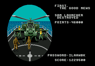 Desert Strike: Return to the Gulf (Genesis) screenshot: Completed a mission.