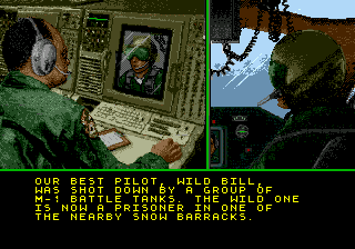 Jungle Strike (Genesis) screenshot: Mission Briefing from HQ.