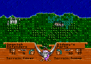 Pirates! Gold (Genesis) screenshot: Land battle.