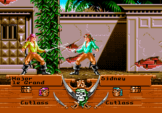 Pirates! Gold (Genesis) screenshot: One on one duel.